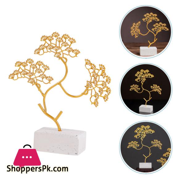 Fashion Pine Adornment Decorative Home Supply Desktop Craft Golden - 1Pc