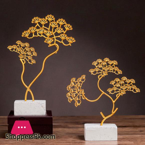 Fashion Pine Adornment Decorative Home Supply Desktop Craft Golden - 1Pc
