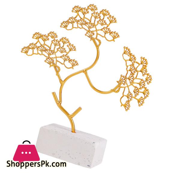 Fashion Pine Adornment Decorative Home Supply Desktop Craft Golden - 1Pc