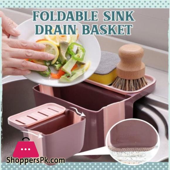 Foldable Sink Drain Basket Kitchen Waste Leaking Basket Sink Side Wet Garbage Sponge Rack Drain Filter Rack Kitchen Tool