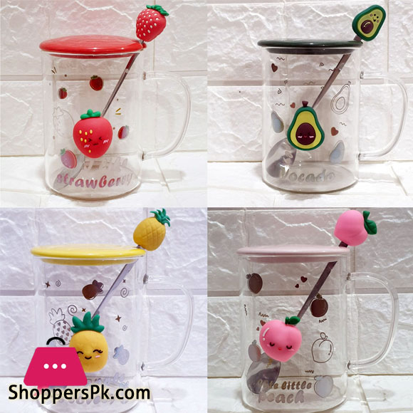 Glass Mug With Lid Mug With Spoon Milk Mug Tea Drinkware
