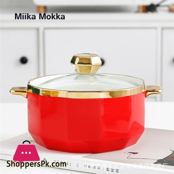 Gold Inray Instant Noodle Bowl Ceramic Nordic Eramic Ramen Bowl Large Soup Bowl Noodle Bowl Household Beef Noodle Bowl with Lid