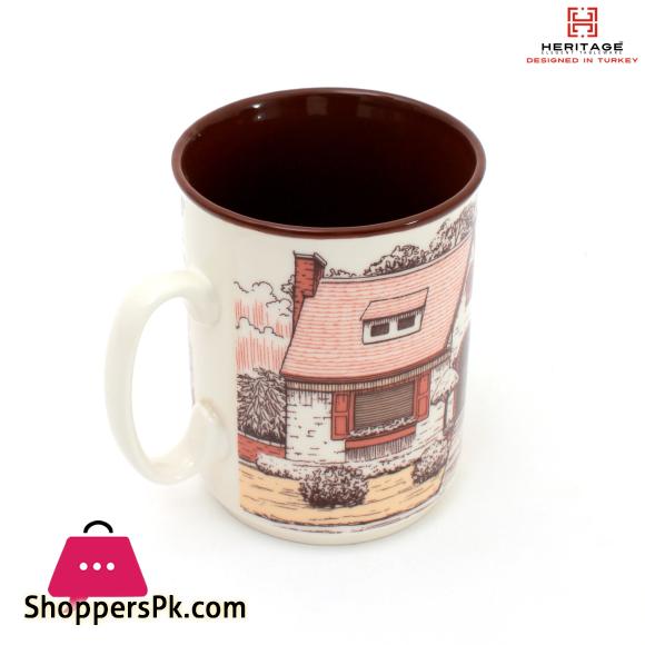 Heritage European Houses Print 250ml Mugs Set ( Set Of 6)
