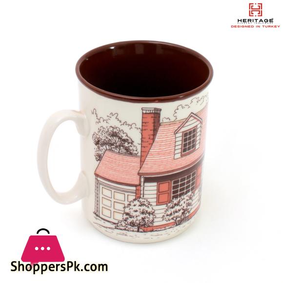 Heritage European Houses Print 250ml Mugs Set ( Set Of 6)
