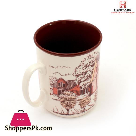 Heritage European Houses Print 250ml Mugs Set ( Set Of 6)