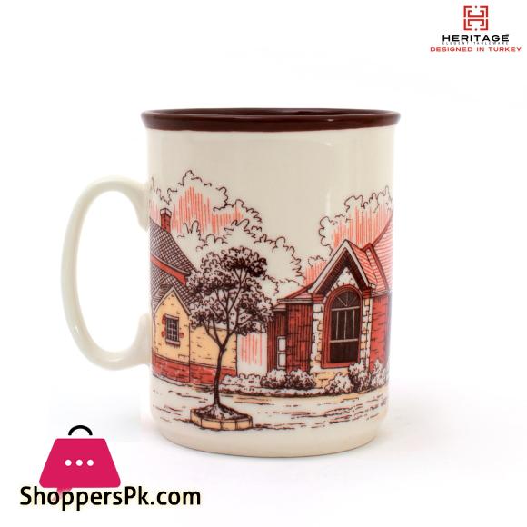 Heritage European Houses Print 250ml Mugs Set ( Set Of 6)