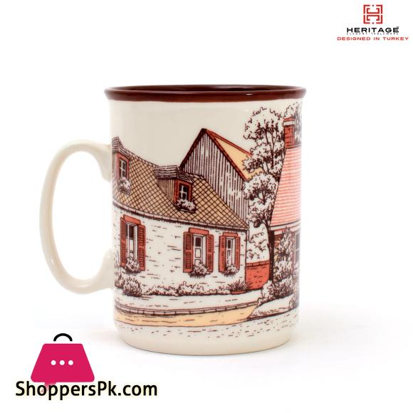 Heritage European Houses Print 250ml Mugs Set ( Set Of 6)