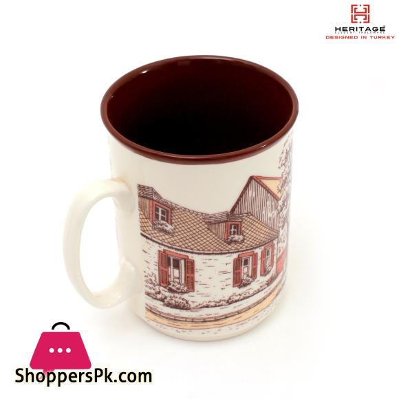 Heritage European Houses Print 250ml Mugs Set ( Set Of 6)