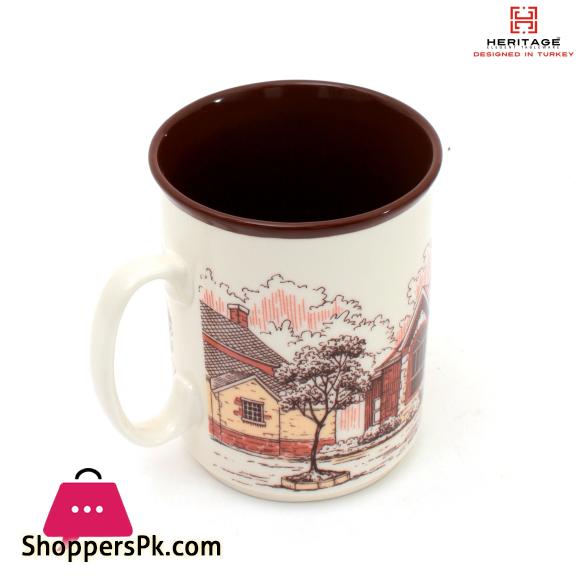 Heritage European Houses Print 250ml Mugs Set ( Set Of 6)