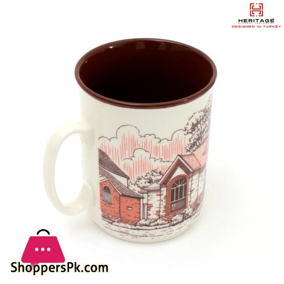 Heritage European Houses Print 250ml Mugs Set ( Set Of 6)