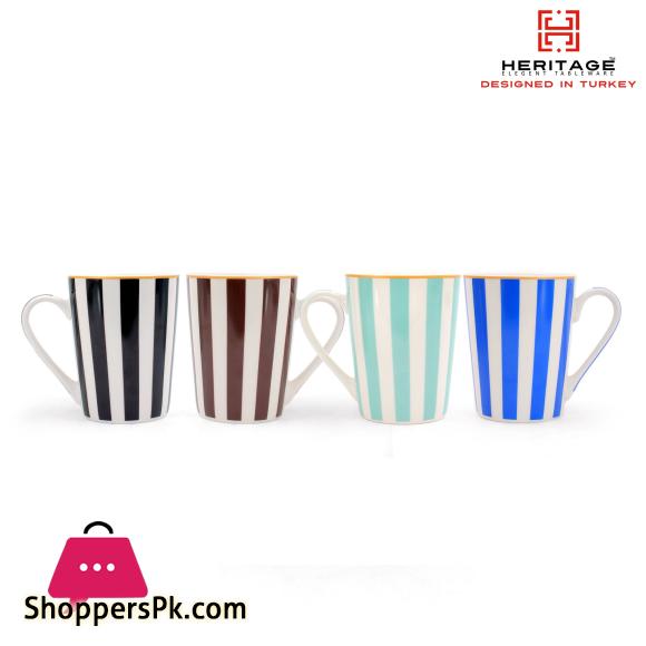 Heritage Milano Tall Mug With White Stripes - 6 Pieces Set