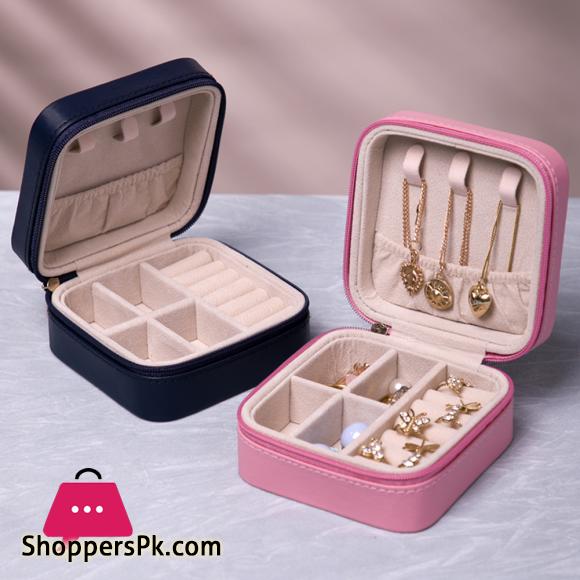 Jewelry Box Hook Pocket Round Waterproof Earring Necklace Ring Bracelet Organizer Square