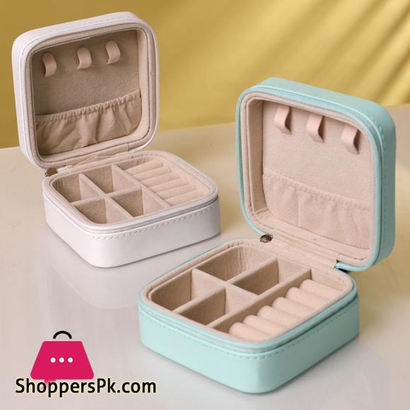 Jewelry Box Hook Pocket Round Waterproof Earring Necklace Ring Bracelet Organizer Square