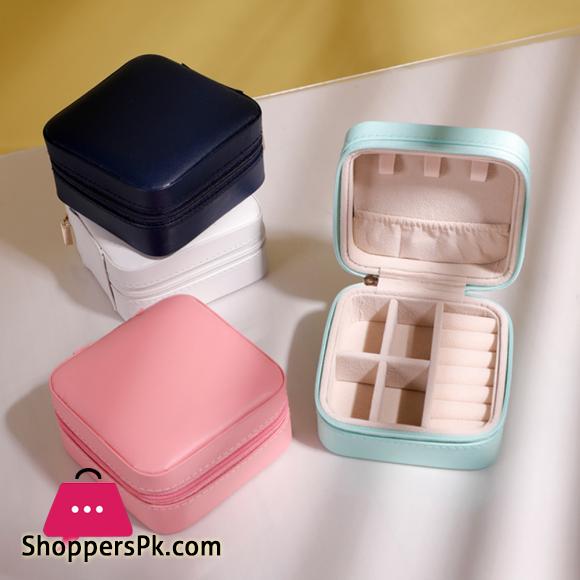 Jewelry Box Hook Pocket Round Waterproof Earring Necklace Ring Bracelet Organizer Square