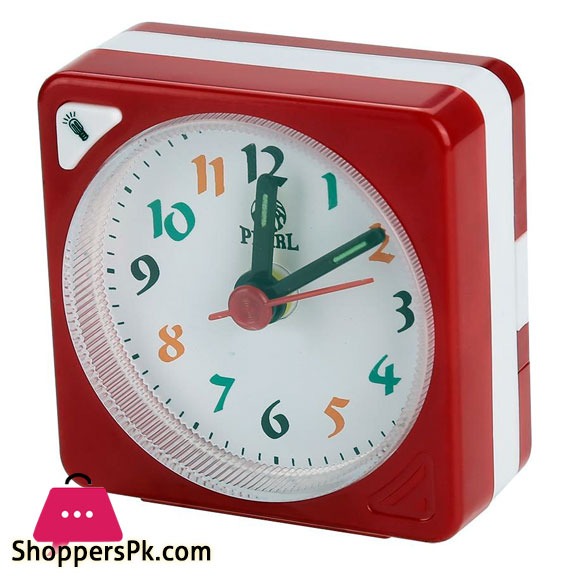 Spirale Mini Travel Table Alarm Clock LED Light with Snooze Function Battery Operated, Battery Alarm Clock