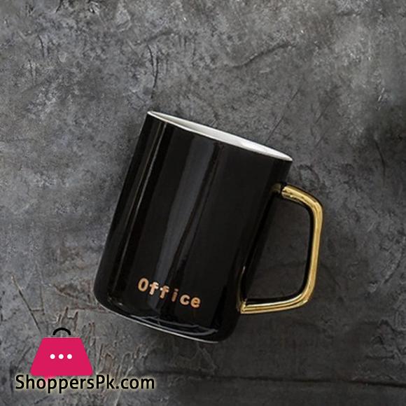 Nordic Breakfast Cup Simple Coffee Cup with Lid Spoon Couple Mug 1-Pc