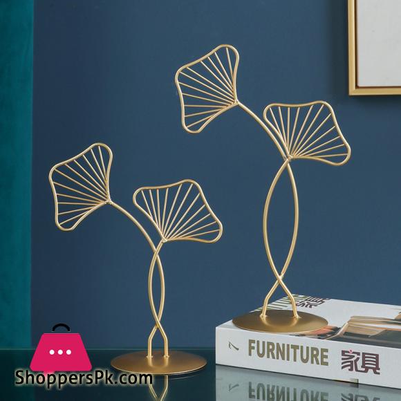 Nordic Simple Creative Metal Crafts Gingko Leaf Ornaments Living Room TV Cabinet Porch Housewarming Gift Decorations for Home