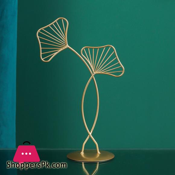 Nordic Simple Creative Metal Crafts Gingko Leaf Ornaments Living Room TV Cabinet Porch Housewarming Gift Decorations for Home