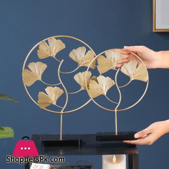 Nordic iron art gold Gingko Leaf Turtle leaf ornaments creative home living room wine cabinet porch decoration