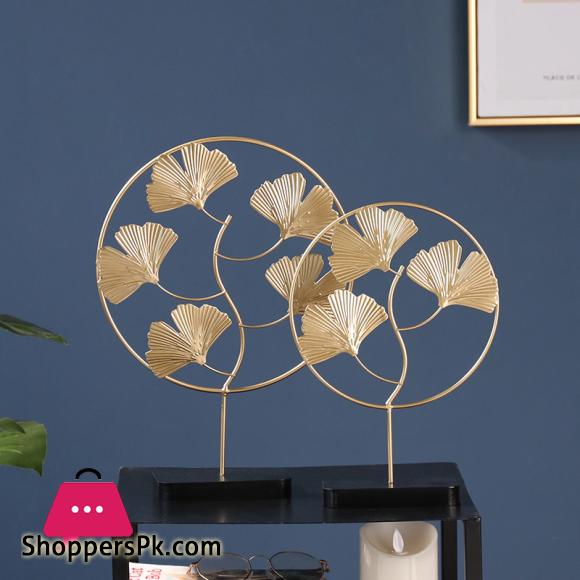 Nordic iron art gold Gingko Leaf Turtle leaf ornaments creative home living room wine cabinet porch decoration