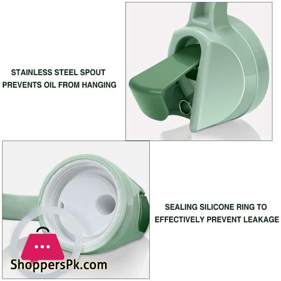 Oil Dispenser Bottle for Kitchen Automatic Flip Cap Cooking Oil Dispenser Bottle Non-Drip Spout Glass Oil Bottle 400 ML