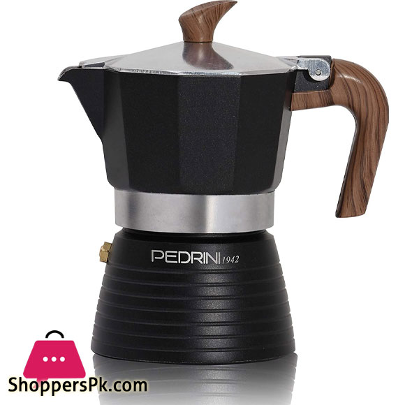PEDRINI Celebration Cafetiere, Aluminium Black 3 Cups Black