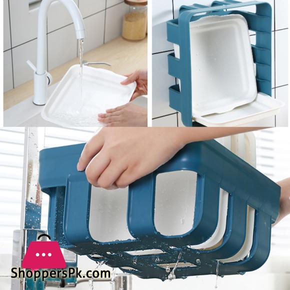 Plastic Plates Set with Wall Mounted Holder Space Saving Kitchen Food Storage Organizer Stackable Cooking Dishes Plate - 6 Pcs