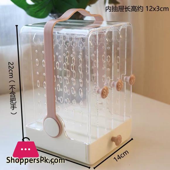 Portable High end Jewelry Box Dustproof Large capacity Earring Jewelry Display Shelf Lipstick Necklace Tiara Finishing Box