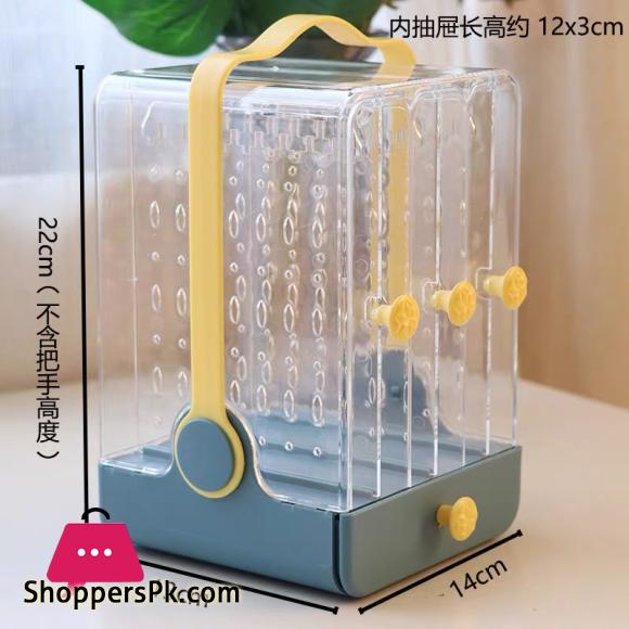 Portable High end Jewelry Box Dustproof Large capacity Earring Jewelry Display Shelf Lipstick Necklace Tiara Finishing Box