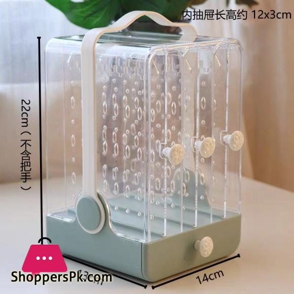 Portable High end Jewelry Box Dustproof Large capacity Earring Jewelry Display Shelf Lipstick Necklace Tiara Finishing Box