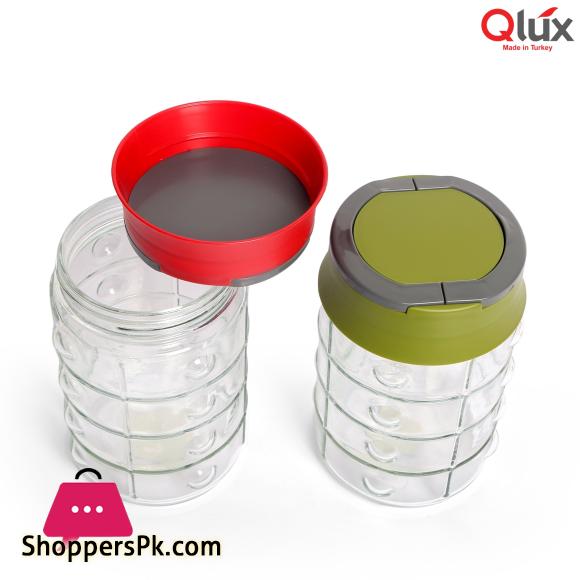 Qlux Active Embossed Glass Jar 1.5-Liter