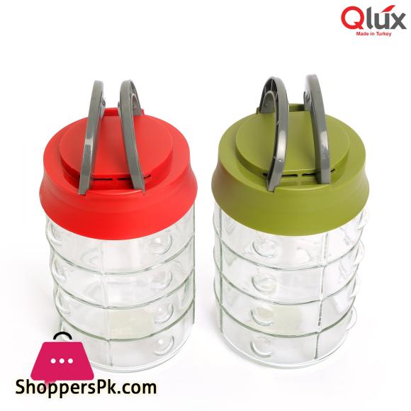 Qlux Active Embossed Glass Jar 1.5-Liter