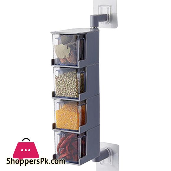 Rotating Seasoning Storage Boxes Spice Jar Condiment Box Spices Storage Wall Hanging Kitchen Organizer Kitchen Accessories