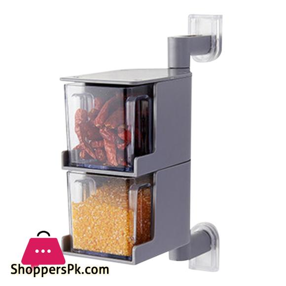 Rotating Seasoning Storage Boxes Spice Jar Condiment Box Spices Storage Wall Hanging Kitchen Organizer Kitchen Accessories