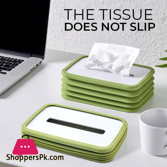 Silicone Foldable Paper Facial Tissues Box Free Retractable Capacity Tissue Box Simple Bathroom and Kitchen Folding Tissue Box