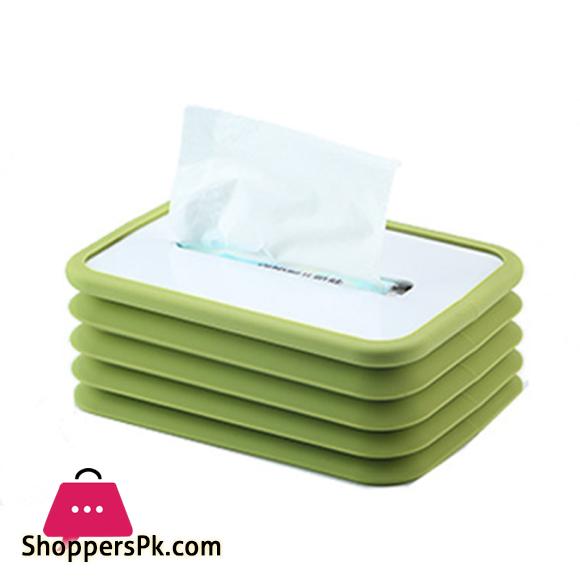 Silicone Foldable Paper Facial Tissues Box Free Retractable Capacity Tissue Box Simple Bathroom and Kitchen Folding Tissue Box
