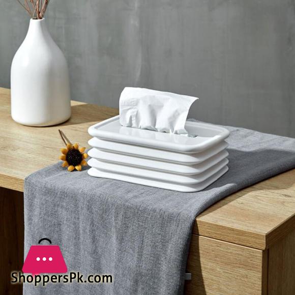 Silicone Foldable Paper Facial Tissues Box Free Retractable Capacity Tissue Box Simple Bathroom and Kitchen Folding Tissue Box
