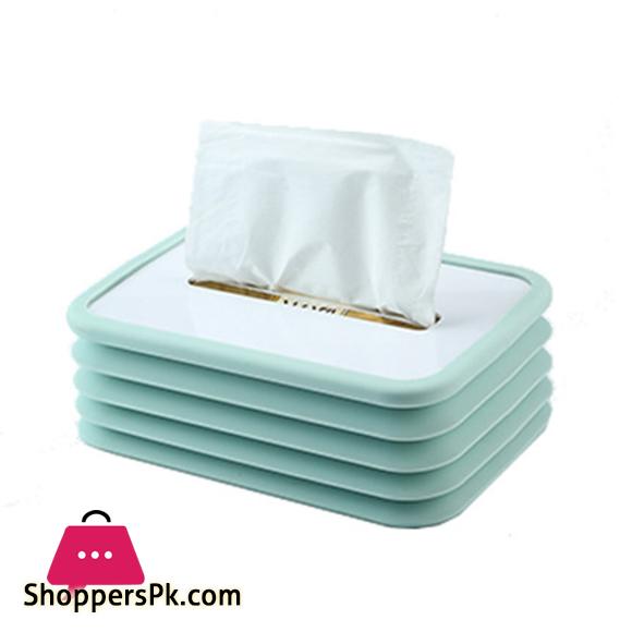Silicone Foldable Paper Facial Tissues Box Free Retractable Capacity Tissue Box Simple Bathroom and Kitchen Folding Tissue Box