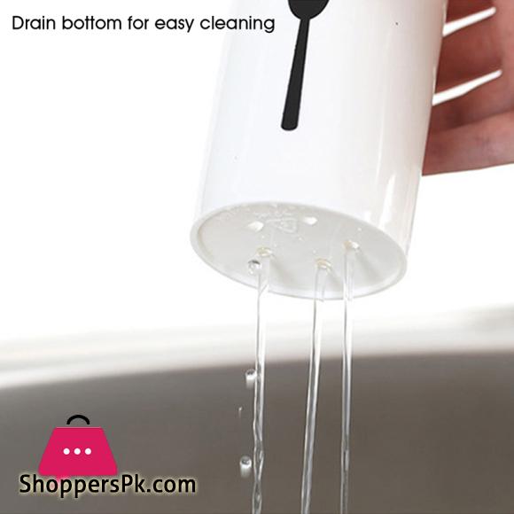Spoon Holder Drain Rack Desktop Tableware Storage Rack Spoons Knife Storage Box Wooden Table Cutlery Container Kitchen Organizer