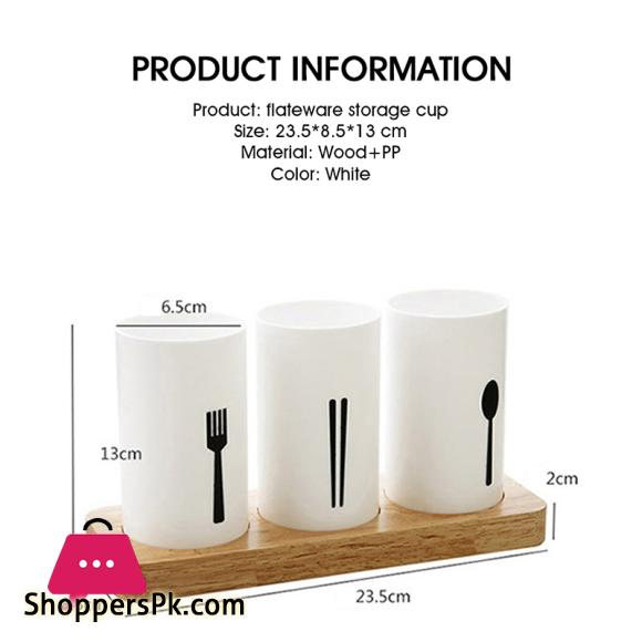 Spoon Holder Drain Rack Desktop Tableware Storage Rack Spoons Knife Storage Box Wooden Table Cutlery Container Kitchen Organizer