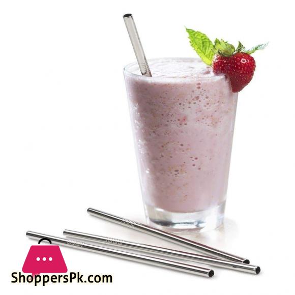 Stainless Steel Drinking Straws Set of 5 Free Cleaning Brush Included DY-020