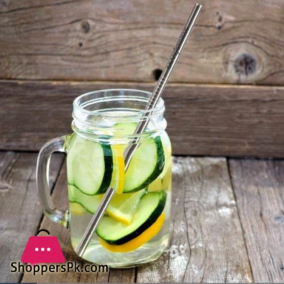 Stainless Steel Drinking Straws Set of 5 Free Cleaning Brush Included DY-020