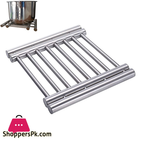 Hot Pot Stand Adjustable Expandable Kettle Stand Stainless Steel Stretchable Table Placemat Heat Insulation - Multipurpose for Food Table Set Mat