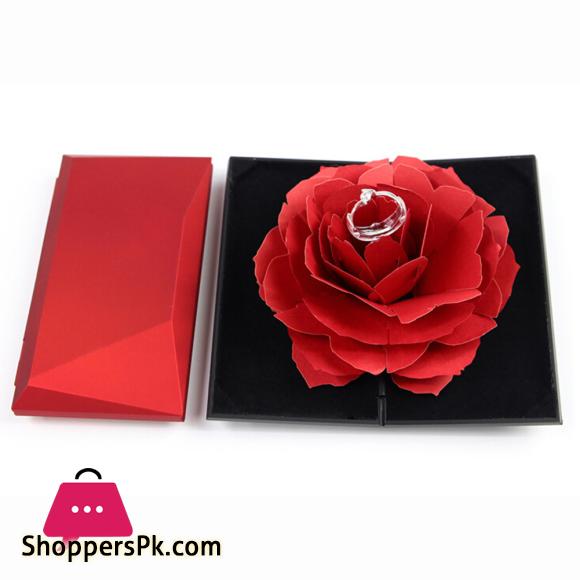 Unique Pops Up Rose Wedding Engagement Rings Box Surprise Jewelry Storage Holder Valentines day Best Gift Boxes For Women Rings