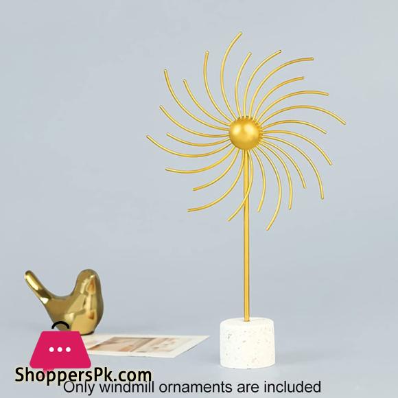 Wind Spinner Windmill Ornament Iron Art Windmill Ornament Metal Wind Sculptures and Spinners Desktop Decorations Home Decoration