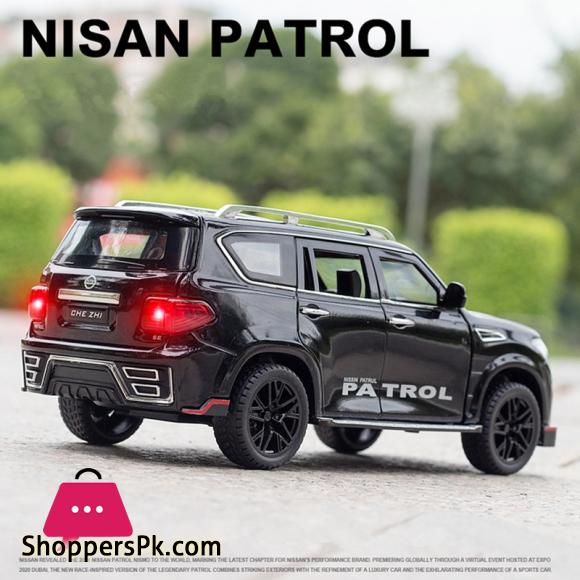 1:24 Nissan Patrol Alloy Car Model Diecasts Metal Toy Modified Off road Vehicles Model Simulation Sound Light Childrens Toy Gift
