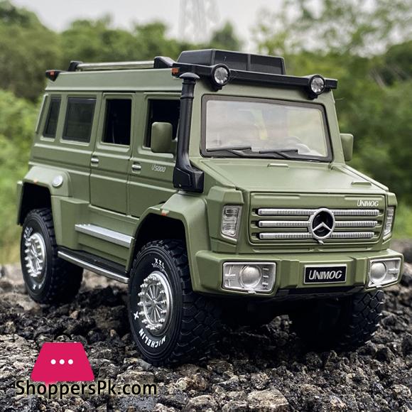 1:24 Unimog U5000 Alloy Car Model Diecast & Metal SUV Toy Car Model Simulation Sound Light Kids Collection Gift