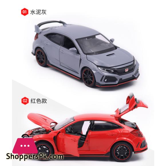 1:32 Scale HONDA CIVIC Type R Toy Car Alloy Diecast Metal Car Model Miniature With Sound Light Car For Children