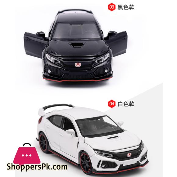 1:32 Scale HONDA CIVIC Type R Toy Car Alloy Diecast Metal Car Model Miniature With Sound Light Car For Children