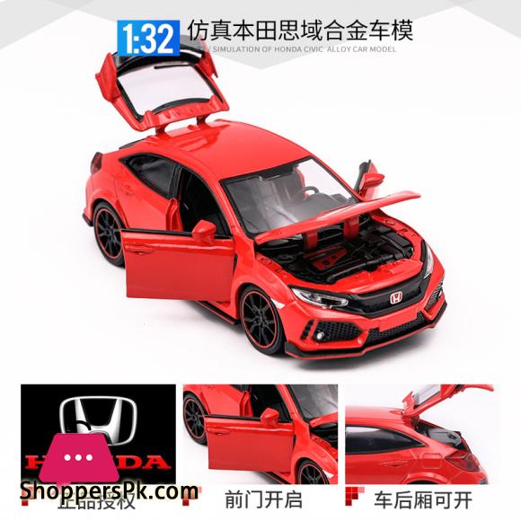1:32 Scale HONDA CIVIC Type R Toy Car Alloy Diecast Metal Car Model Miniature With Sound Light Car For Children